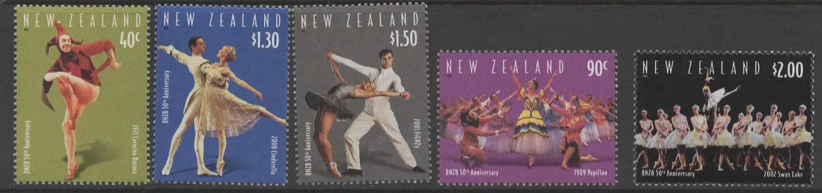 NEW ZEALAND SG2572/6 2003 ROYAL NEW ZEALAND BALLET MNH