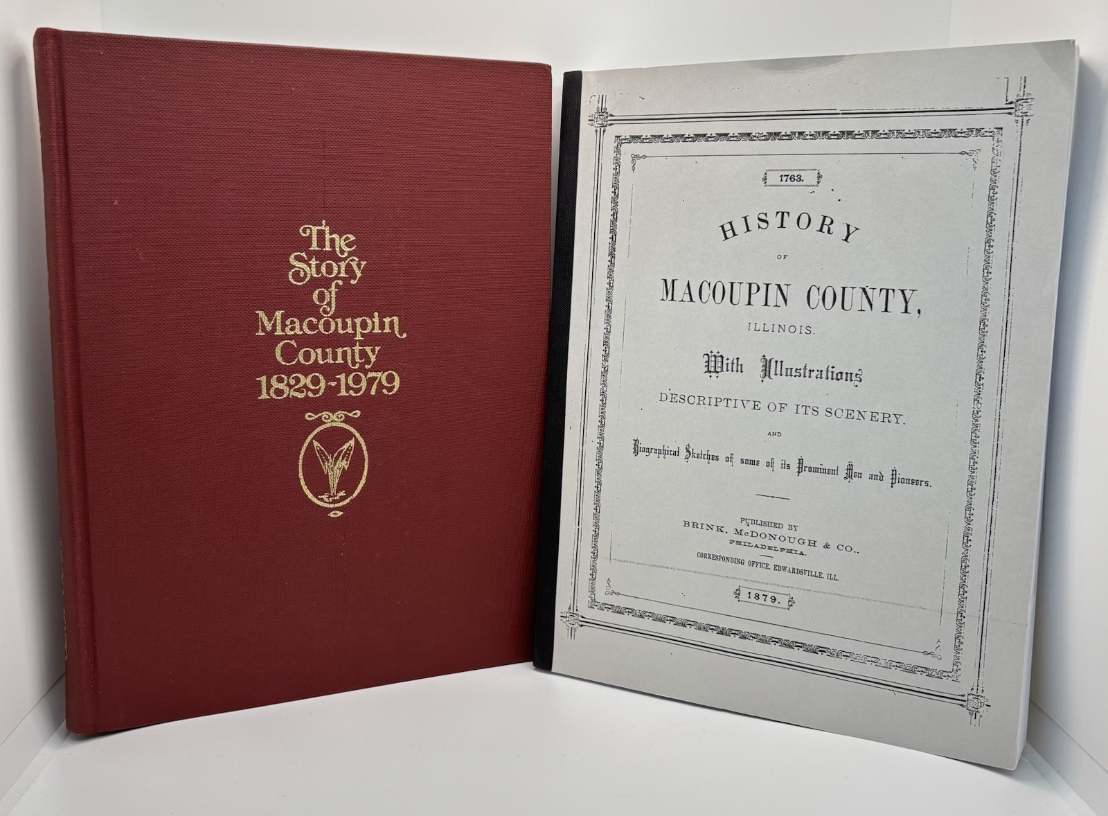Macoupin County Illinois History • 2 Books • 1879 & 1979