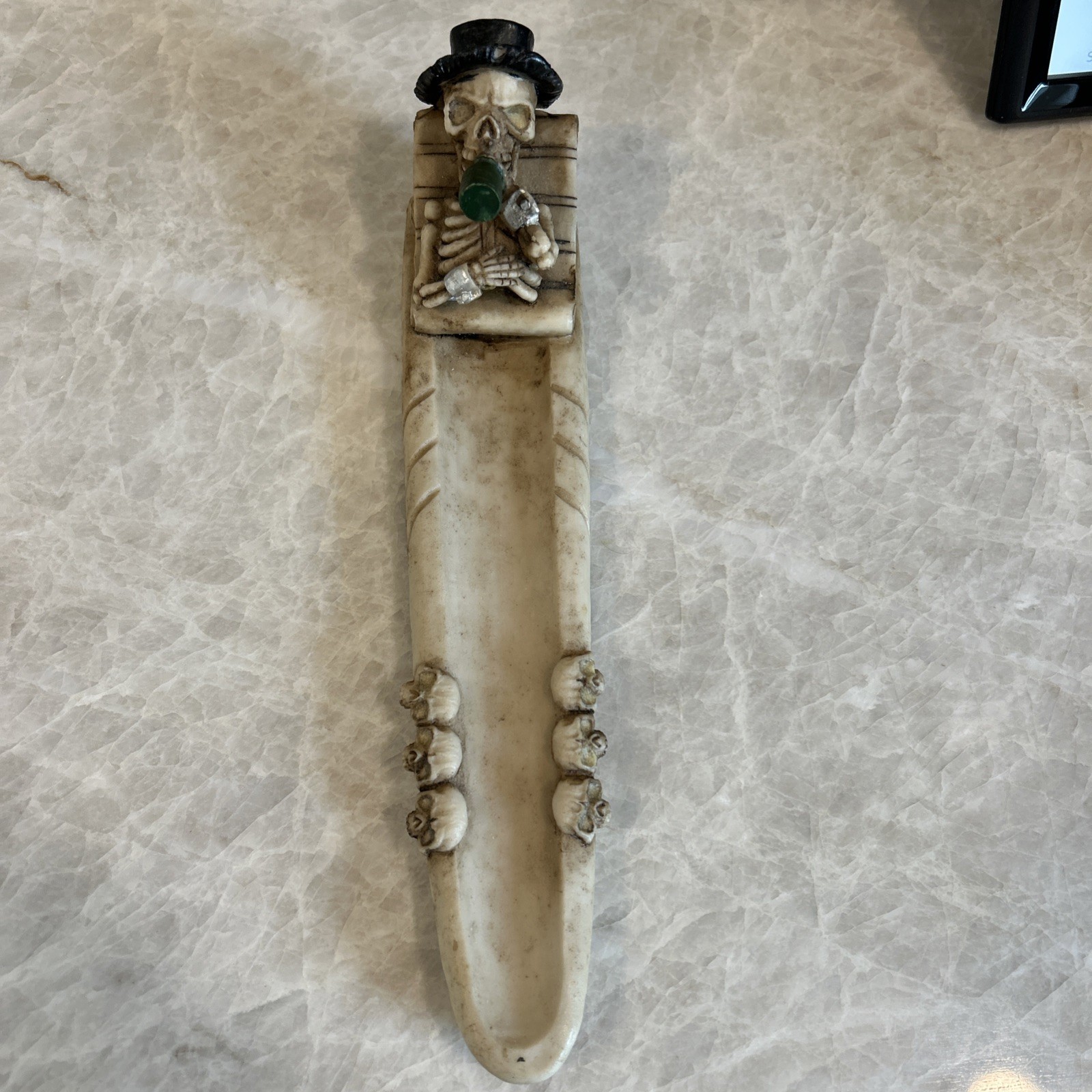 Happy Drinking  Skull 10” Incense Burner