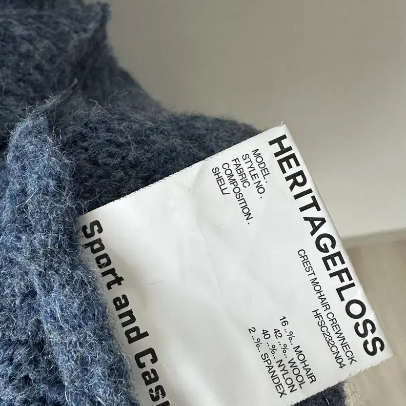 Heritage Floss Mohair Knit Blue Size L Pre-Owned