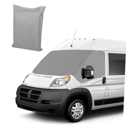 600D Windshield Cover Compatible with Ram ProMaster 1500 2014-2025, Gray