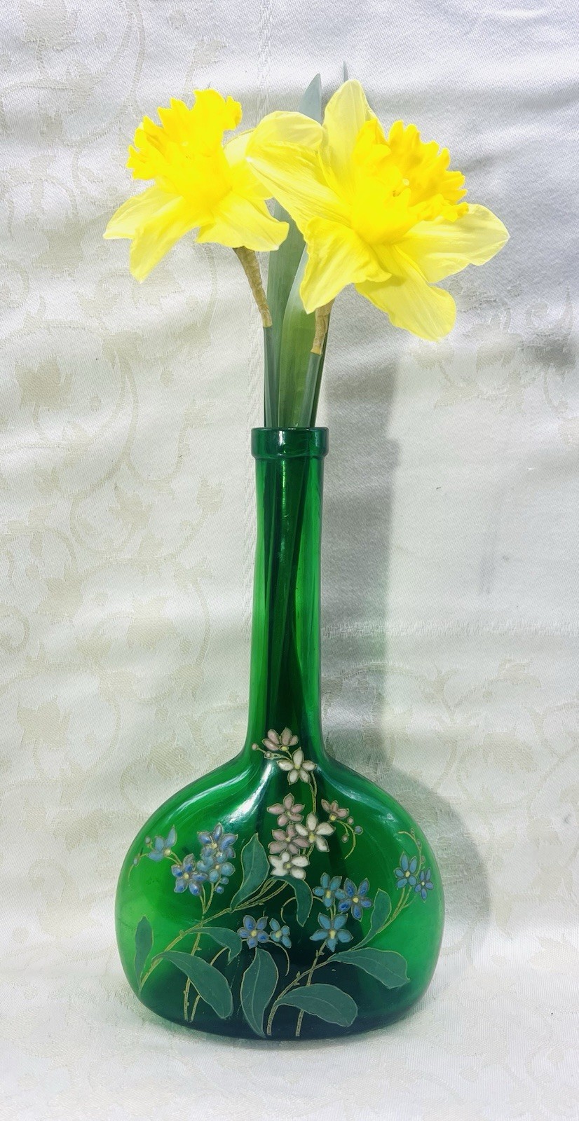 Legras Enamelled Glass Vase Emaille Flowers Art Nouveau Jugendstil 19Th Century