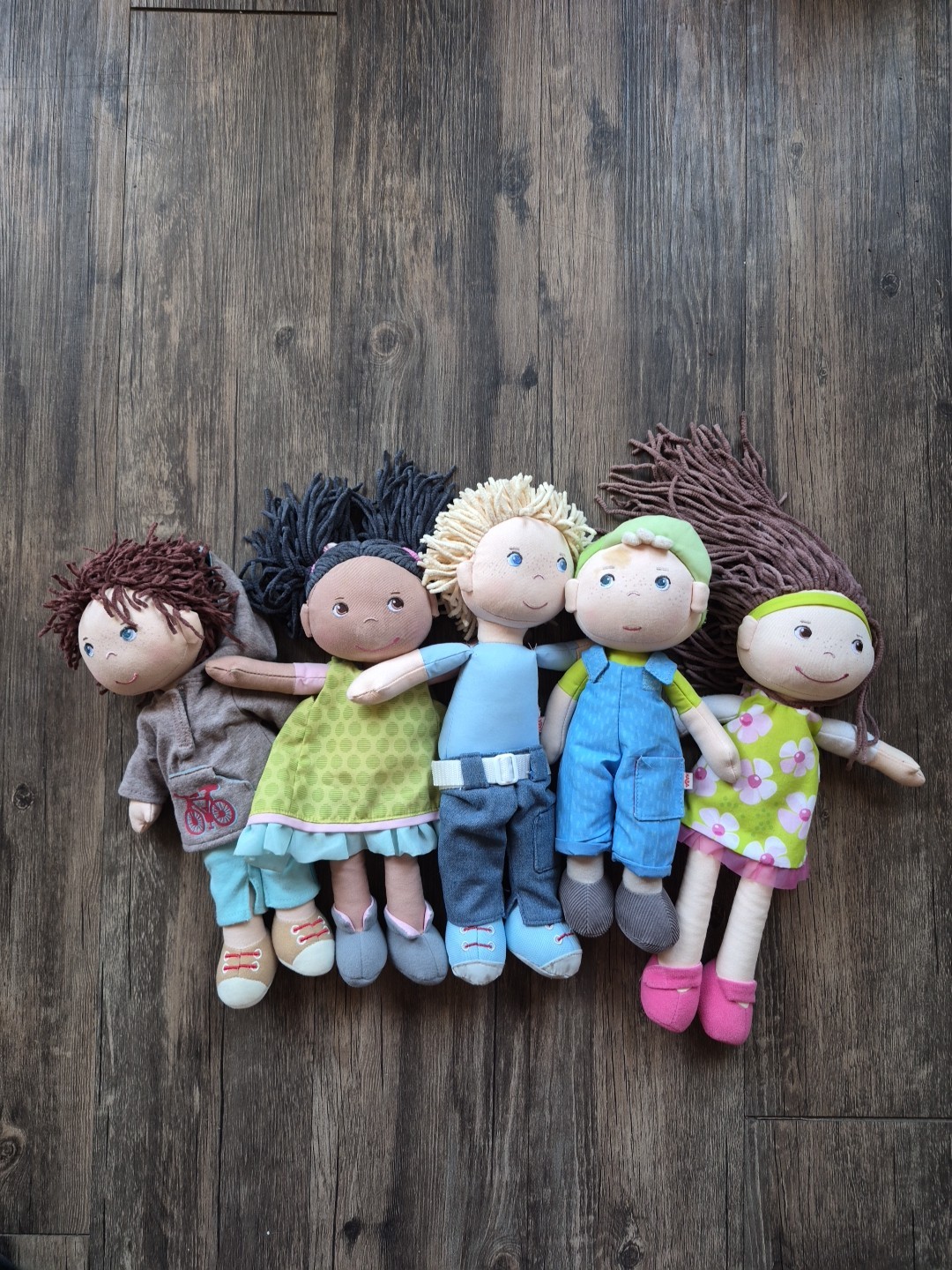 HABA Doll Lot Of 5 Boys Girls Eyes LIAN COCO NICK CARI Stuffed Toy