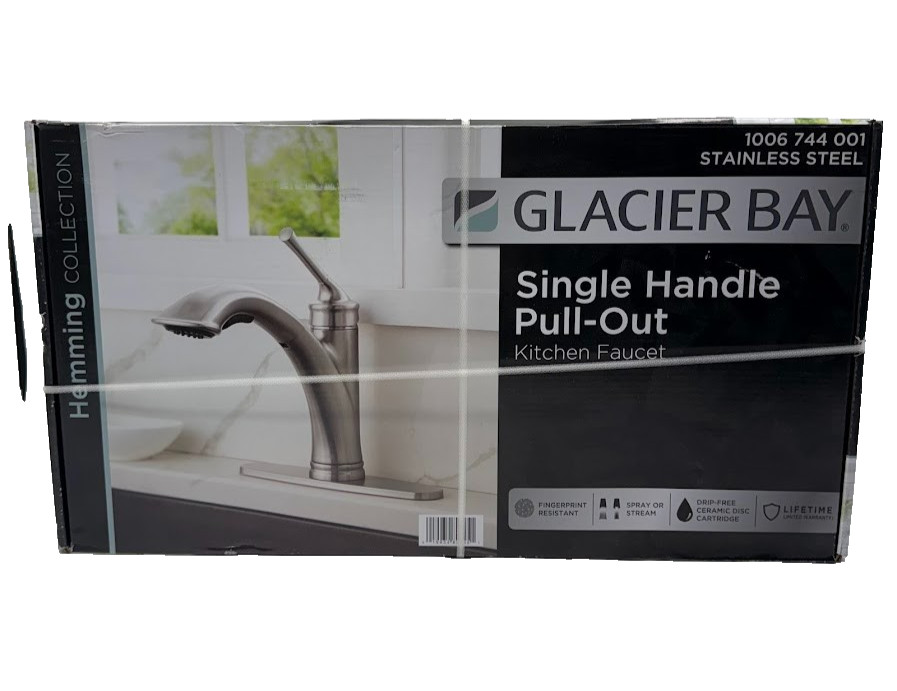 Glacier Bay Hemming 1-Handle Pull-Out Sprayer Kitchen Faucet Stainless Steel