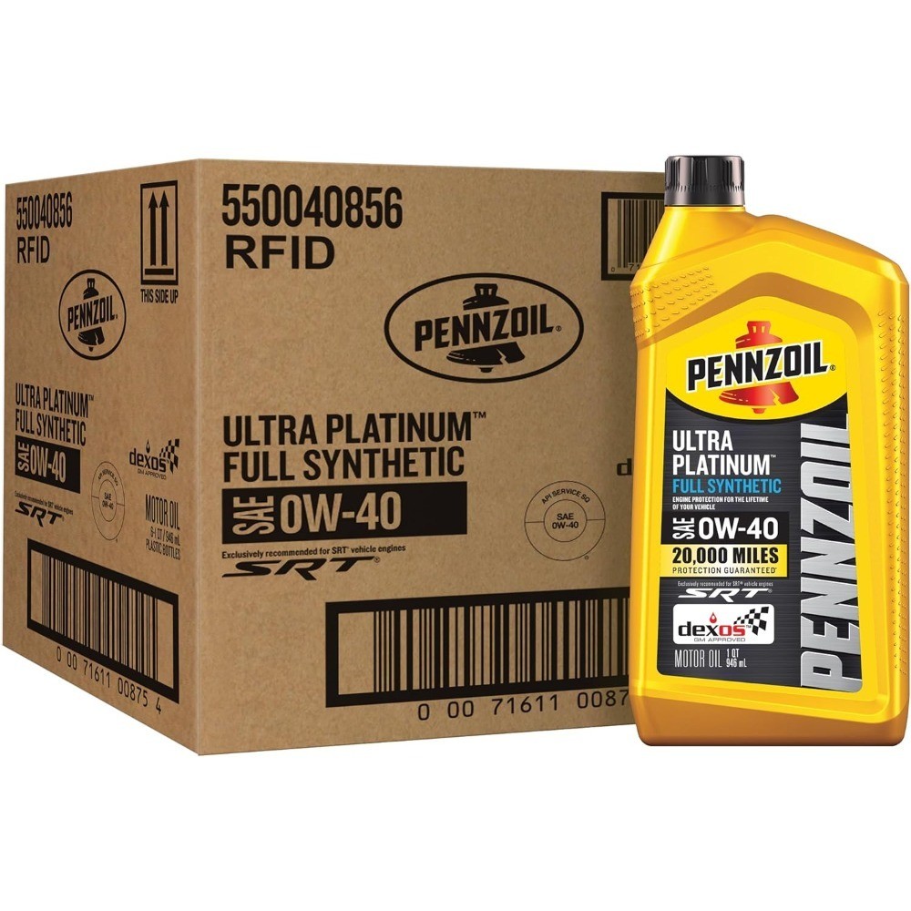 Ultra Platinum Full Synthetic Motor Oil 0W-40 Grade 1 Quart Six Pack Bundle
