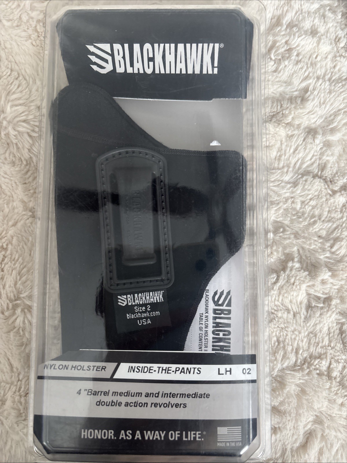 Blackhawk Size 02 Inside The Pants Holster fits 4" Revolver Left Hand 73IP02BK-L