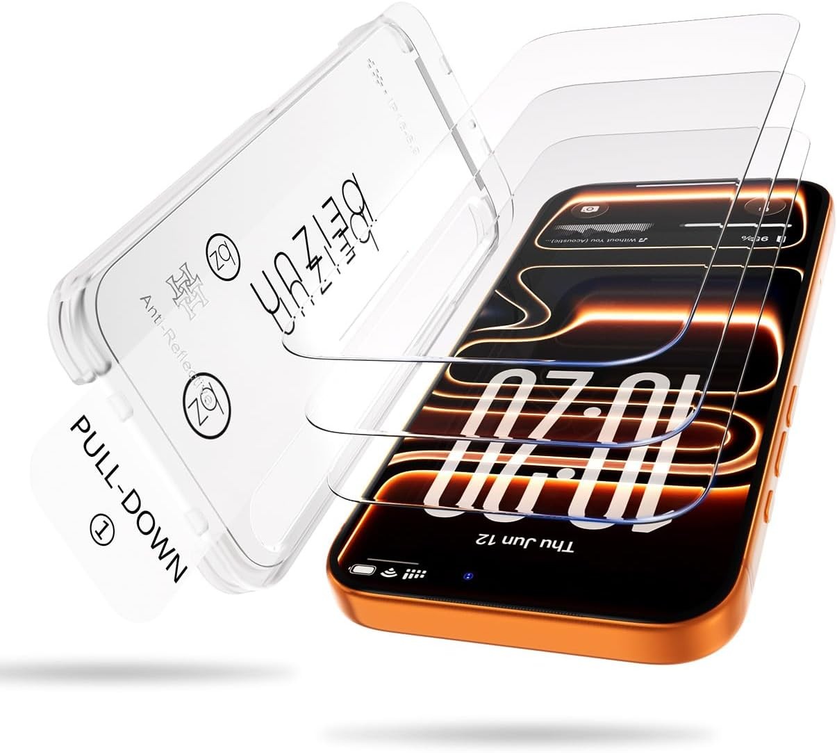 3-Pack iPhone 17 Pro Max Screen Protector, 9H+ Tempered Glass, Bubble-Free & Eas