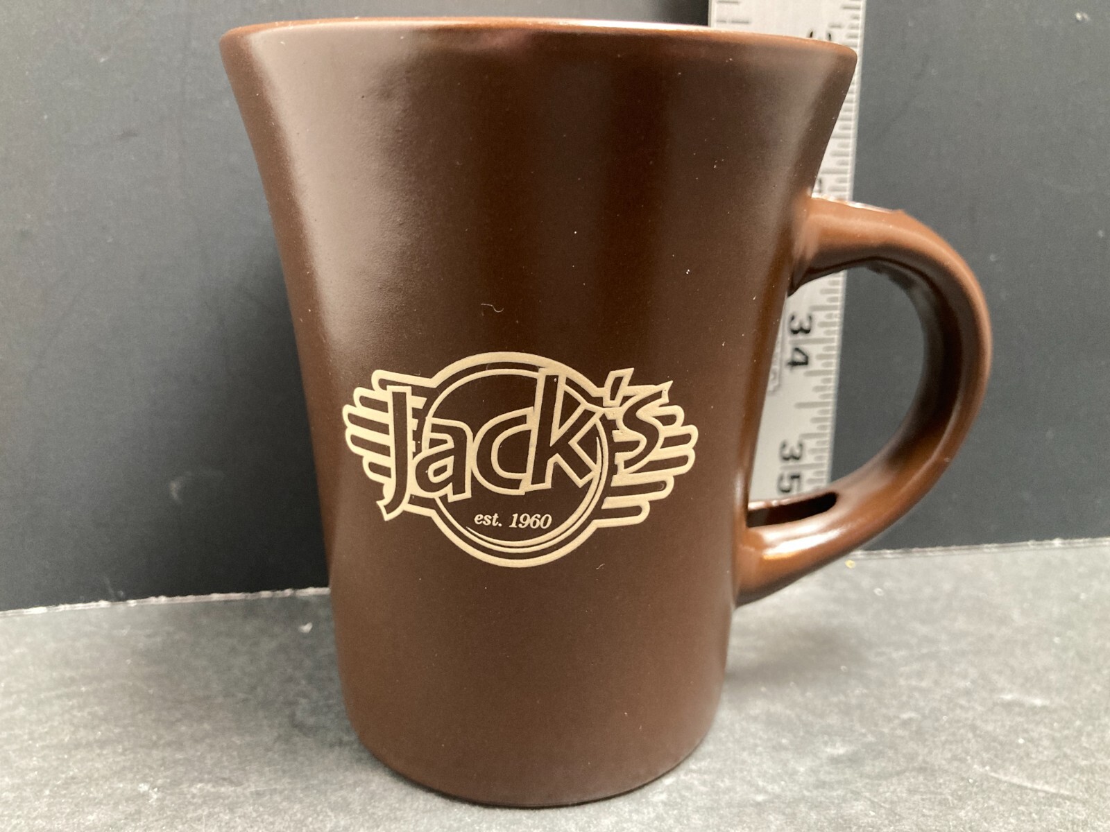 Jacks Brown Coffee Mug Cup Pottery Stoneware