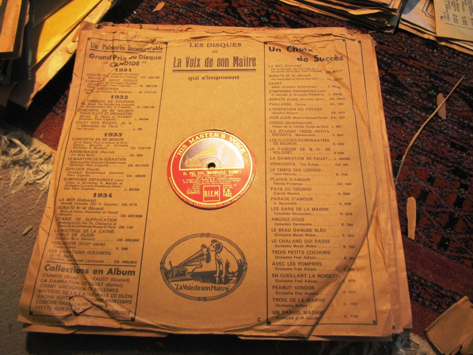 1928 AURELIANO PERTILE Benvenuto FRANCI Otello Si Pel Ciel/ Elisir d'Amore HMV