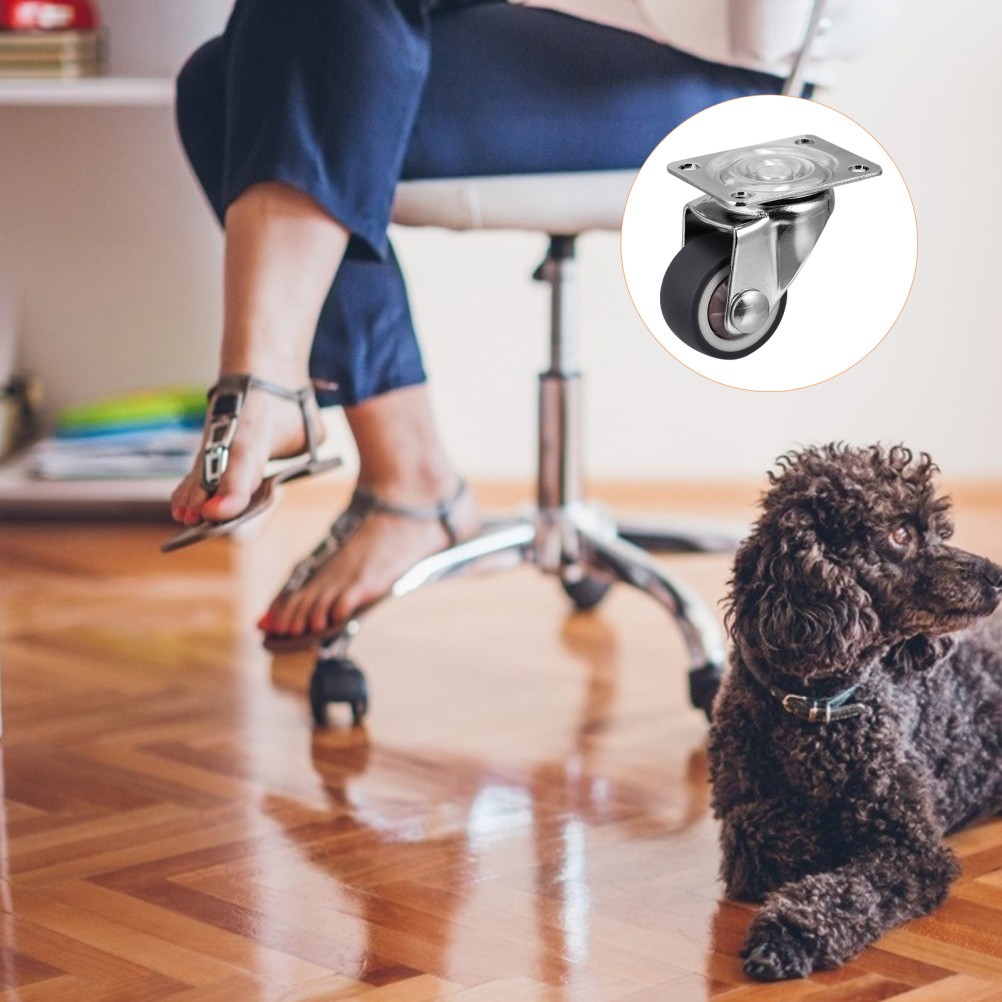 5pcs 1.25inch Threaded Stem Mount Industrial Castors Swivel Wheel Replacement