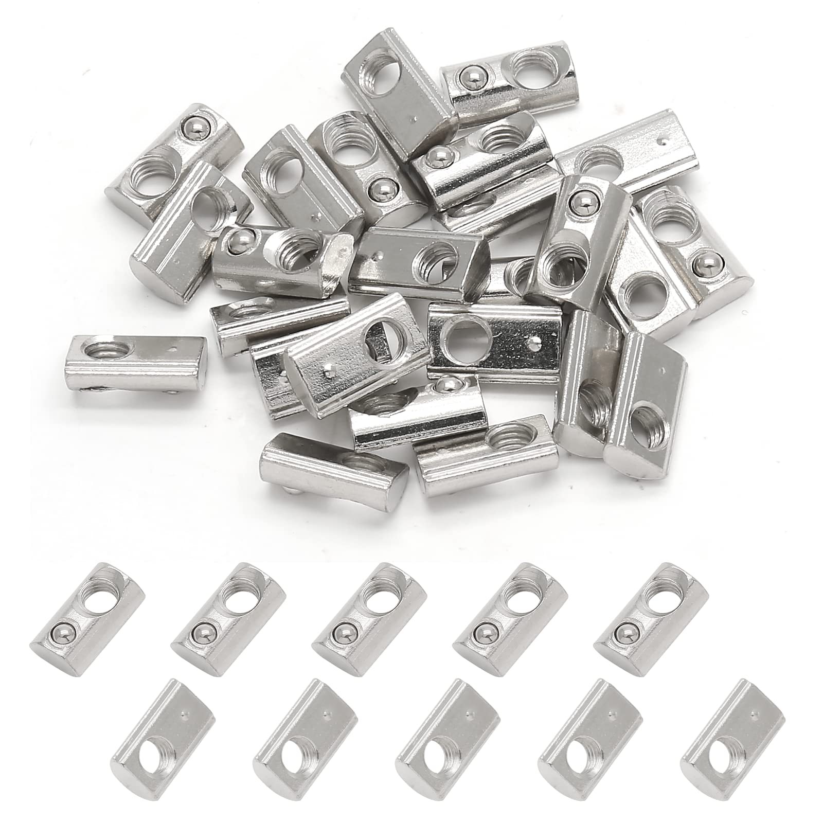 25pcs M5 Spring T Nut 2020 Aluminum Extrusion T Nuts Rollin T Spring Nuts M5 Hal