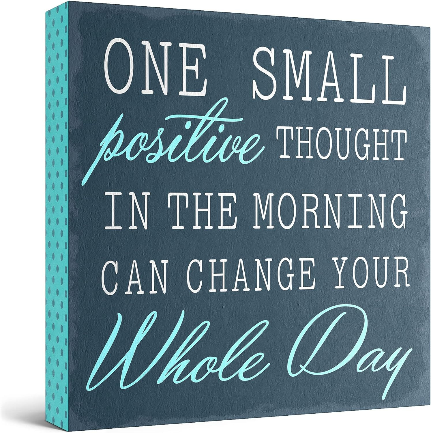 Wooden Box Sign Motivational Desk Decor, Inspirational Office Desk Decorations f