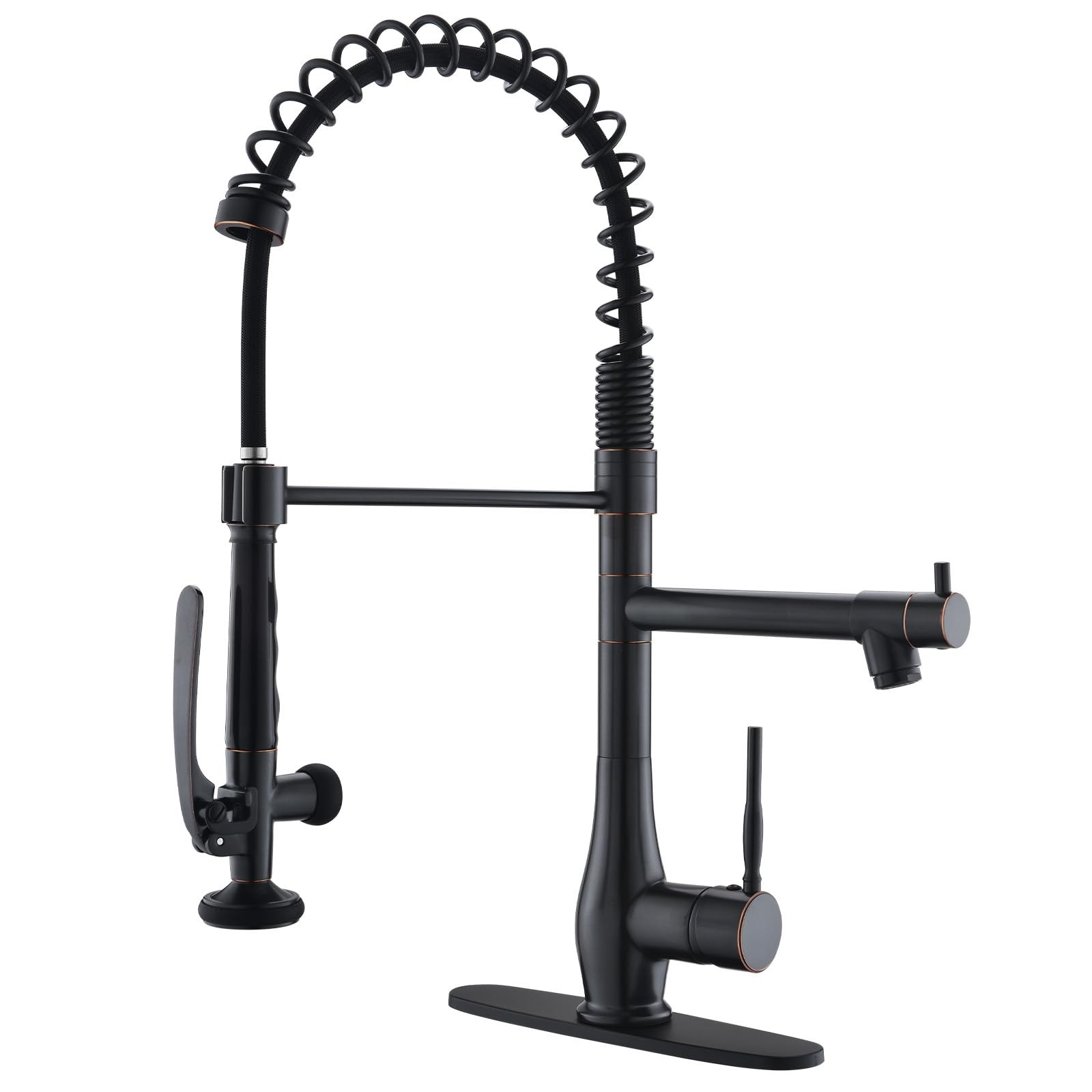 Oil Rubbed Bronze Kitchen Faucet with Pull Down Sprayer Single Handle High Pr...