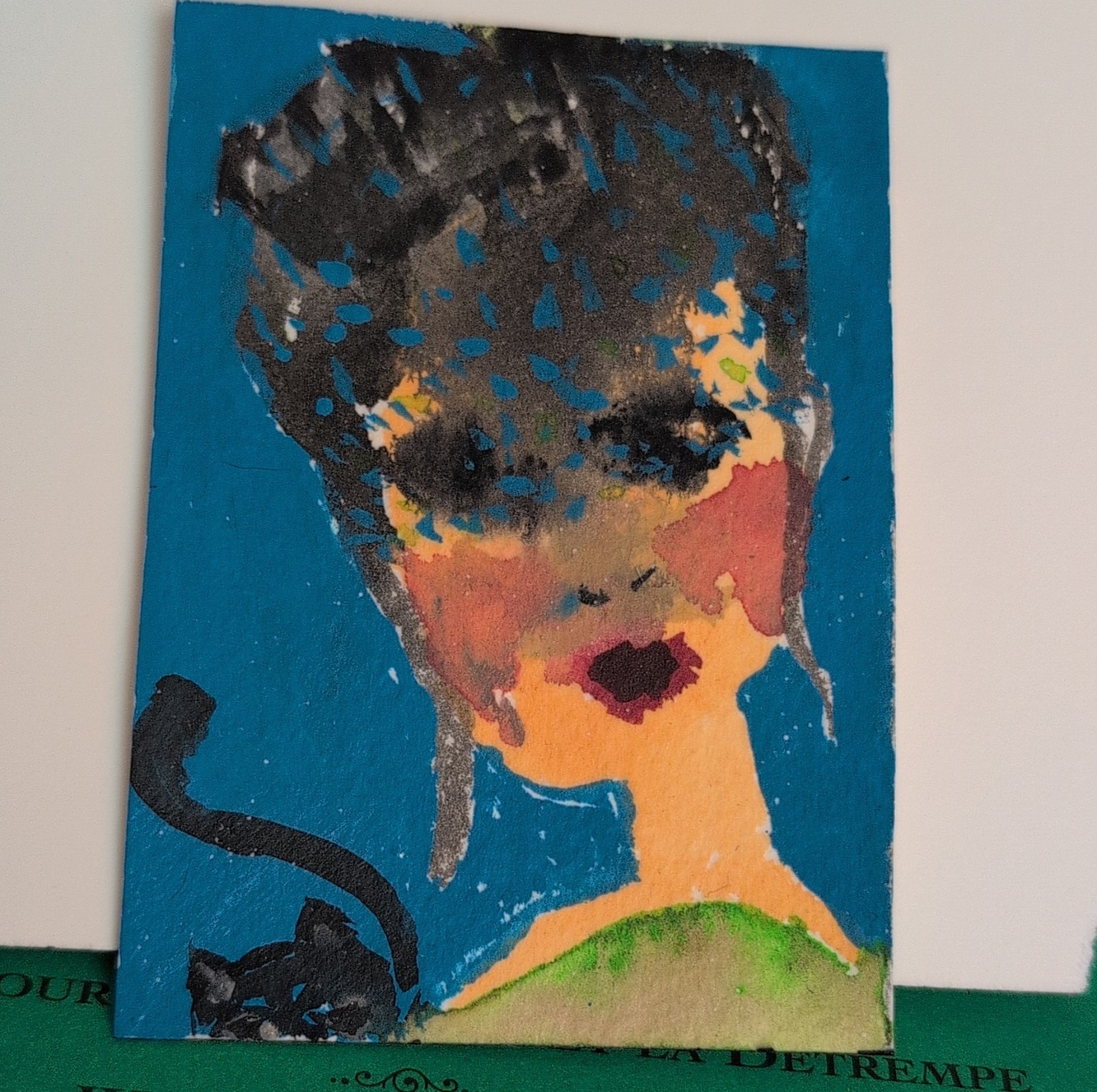 ACEO abstract portrait original 