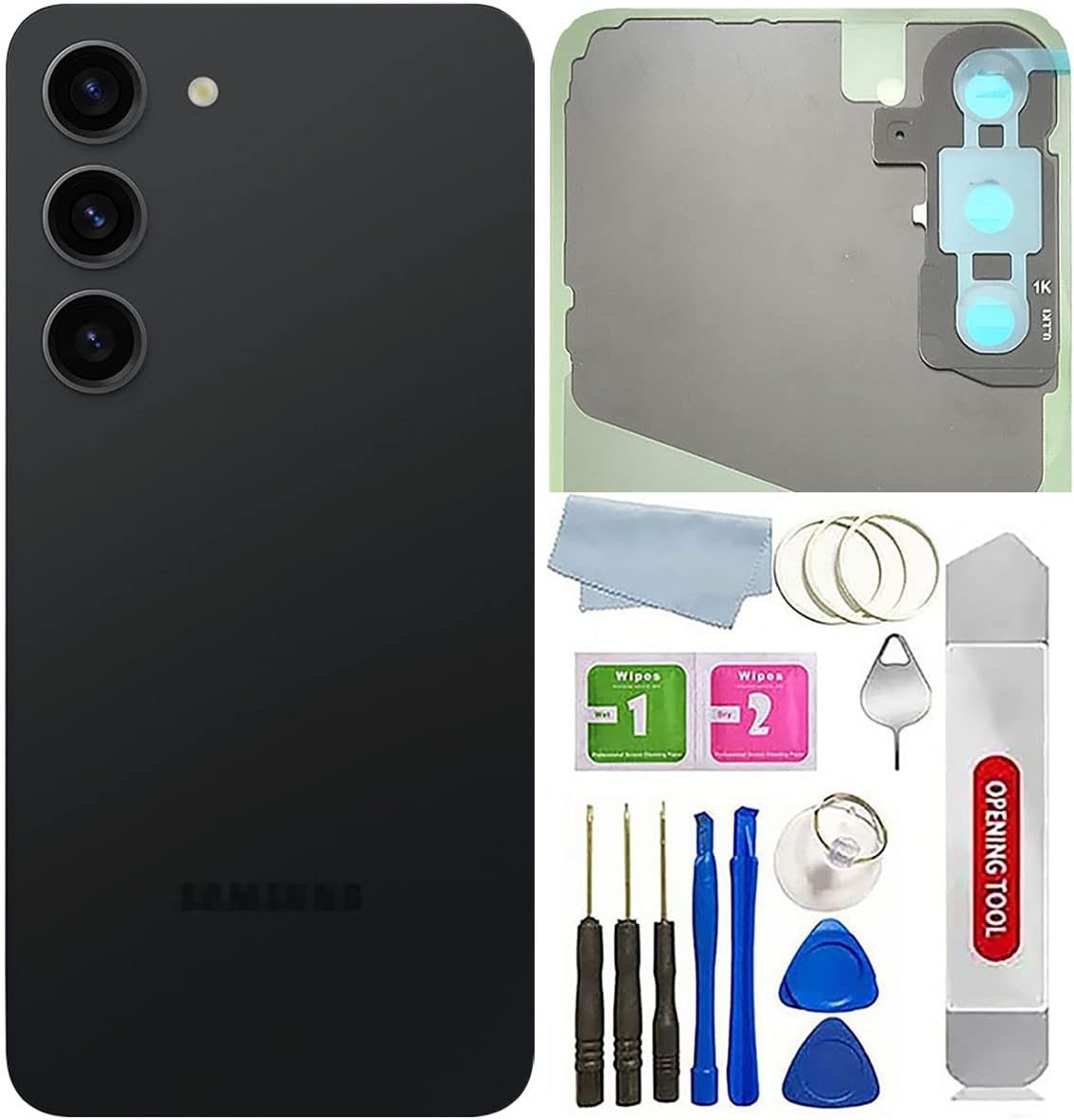 Galaxy S23 Back Glass Cover Replacement Waterproof Housing Door with Camera