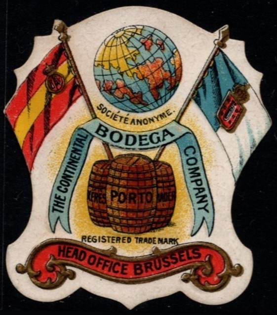 Vintage Belgium Poster Stamp The Continental Bodega Company Wine And Spirits