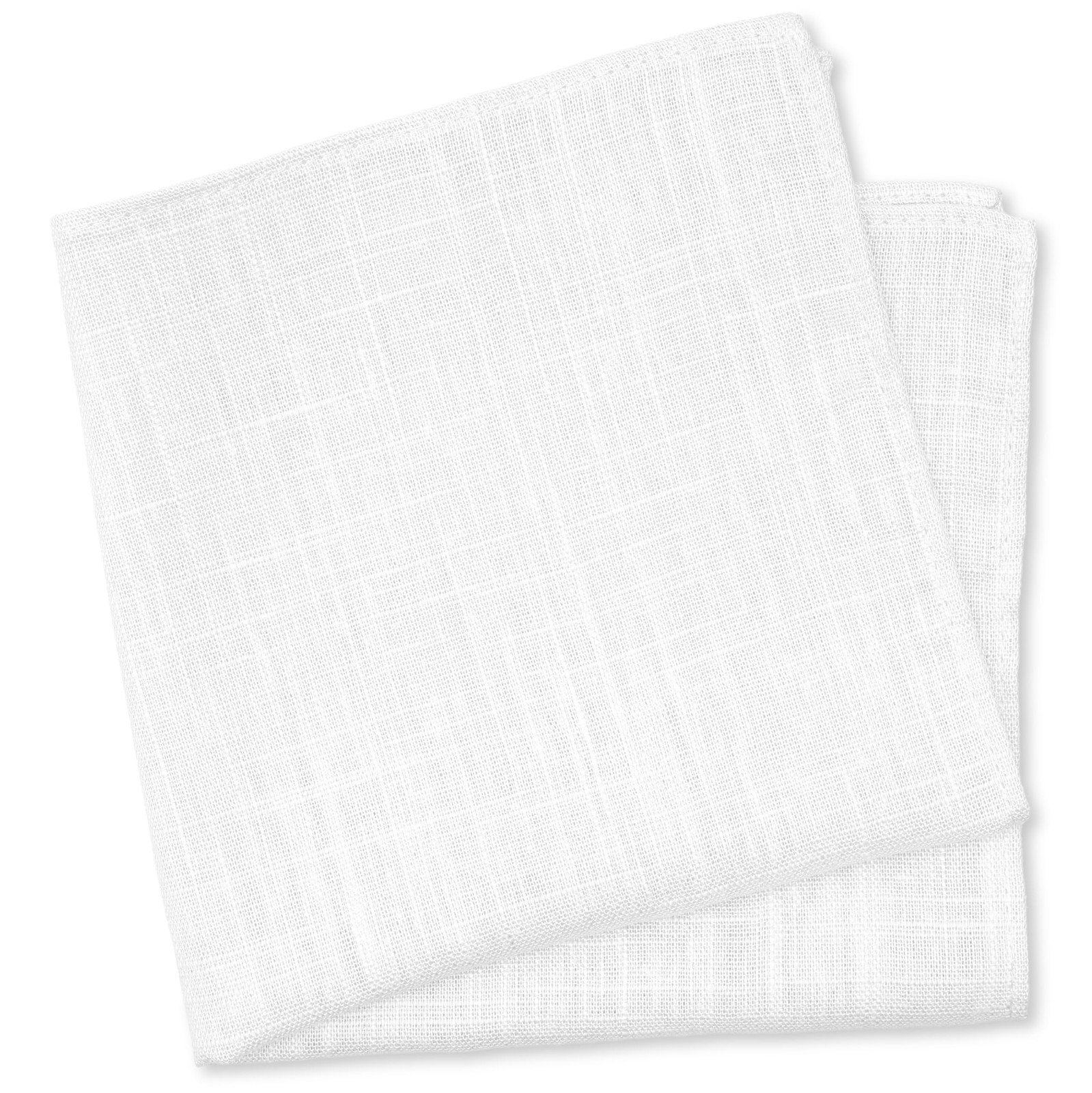 BELLUNO White Pocket Square for Men, Cotton and Linen Blend 11.8 in, 80 