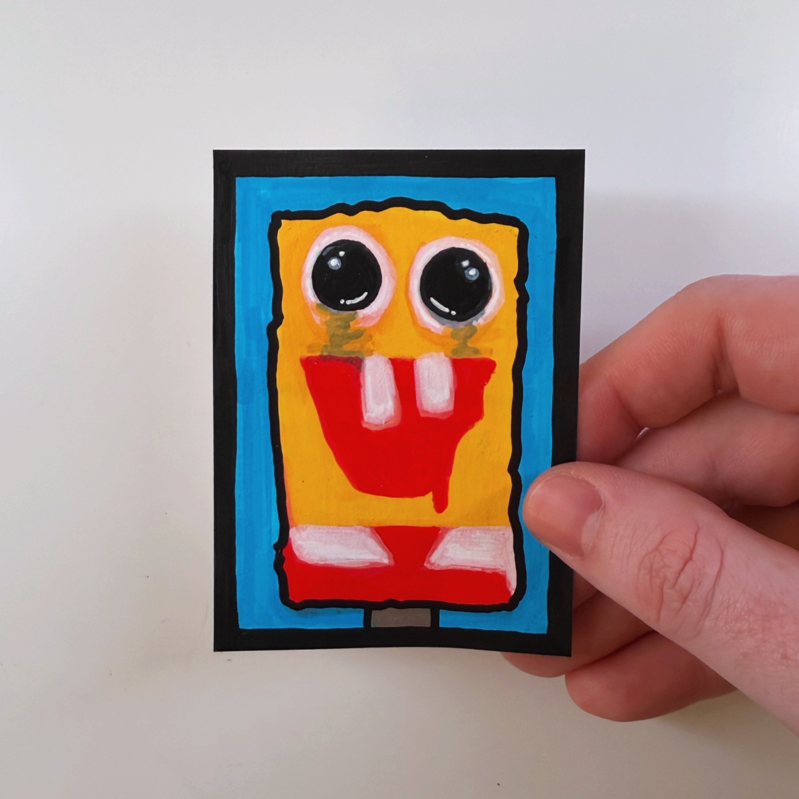 ACEO Art Card Original Acrylic Marker Popsicle 2/3 2.5in x 3.5in by yourbuddyjes