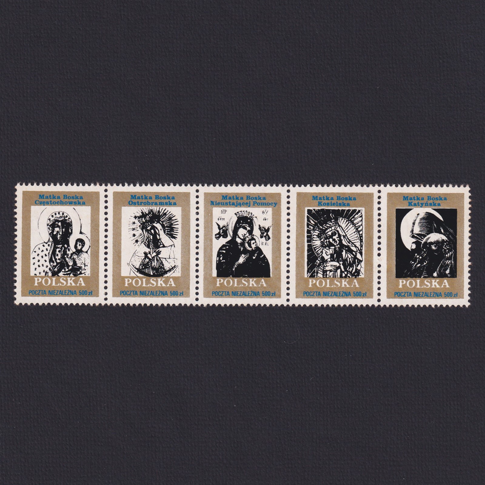 POLAND, Independent post labels, the Blessed Virgin, Propaganda