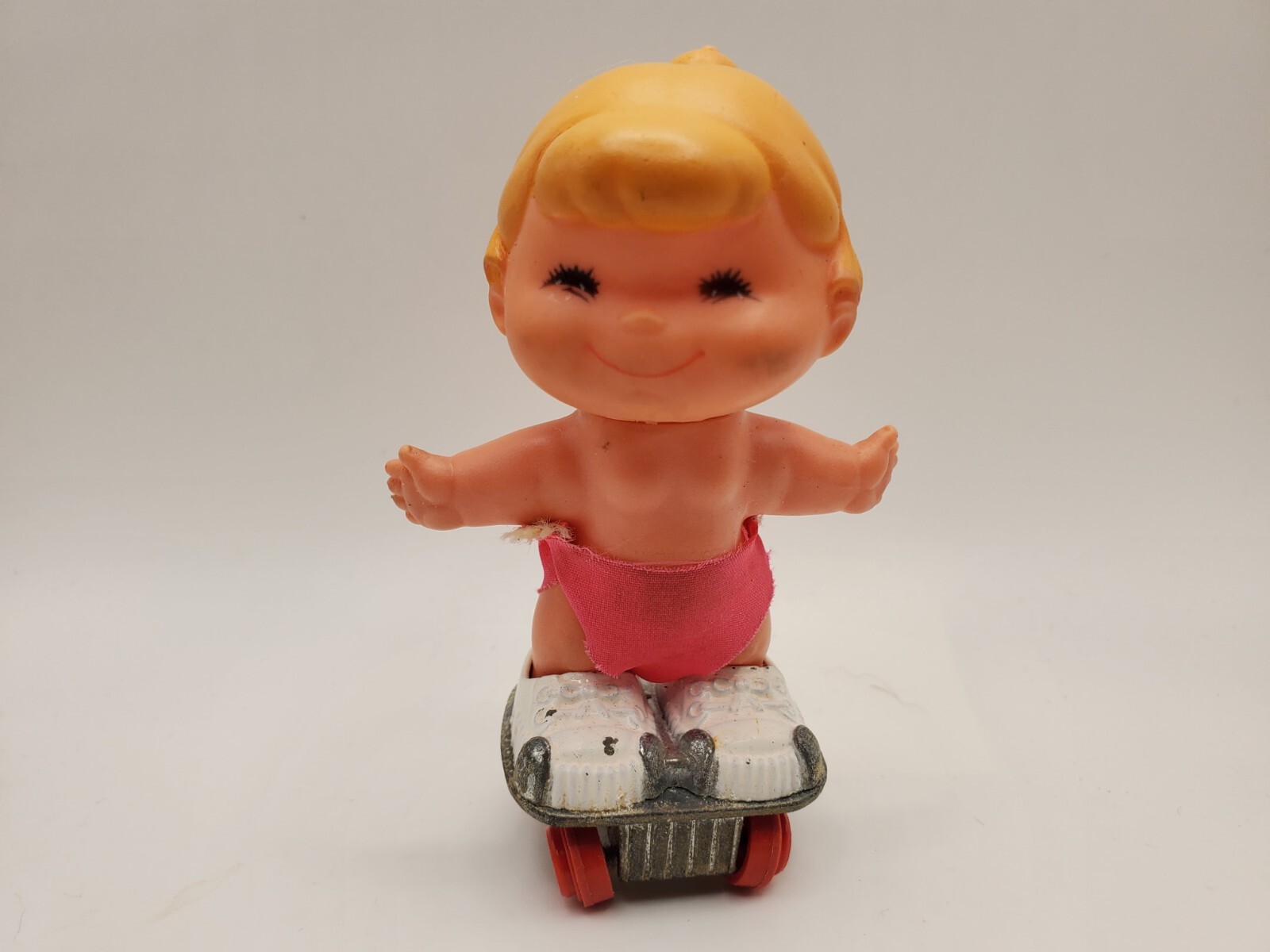 Vintage Mattel 1970 Nifty Nan Small Shots Doll Rolling Skates Pink Diaper VGC