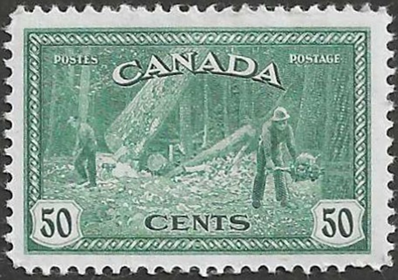 🍁Canada   #272   "LOGGING B.C."   Nice Mint 1946 Peace Issue