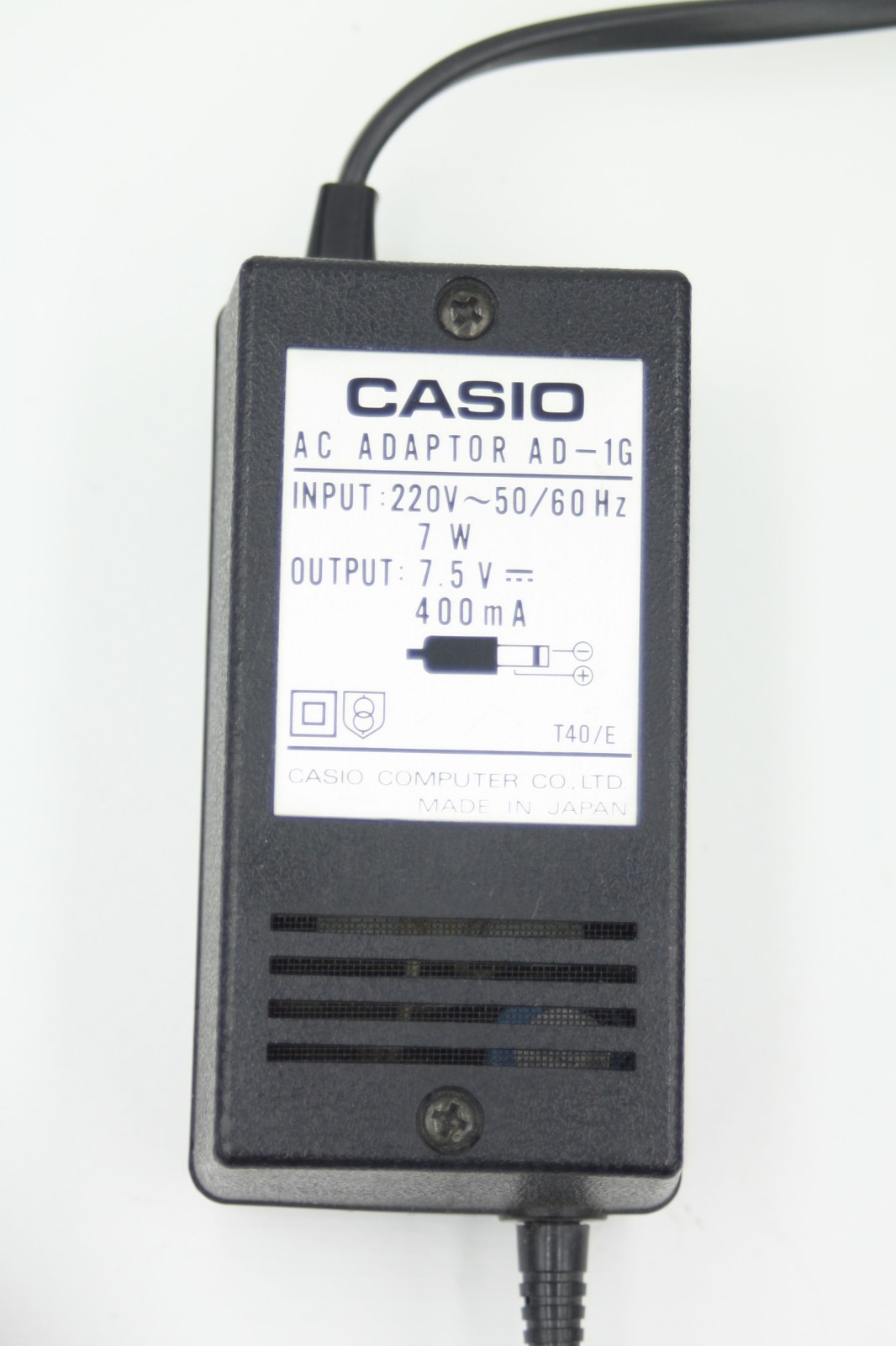 Genuine Casio AD-1G AC Adaptor 7.5V 400mA Power Supply for Keyboard - Japan