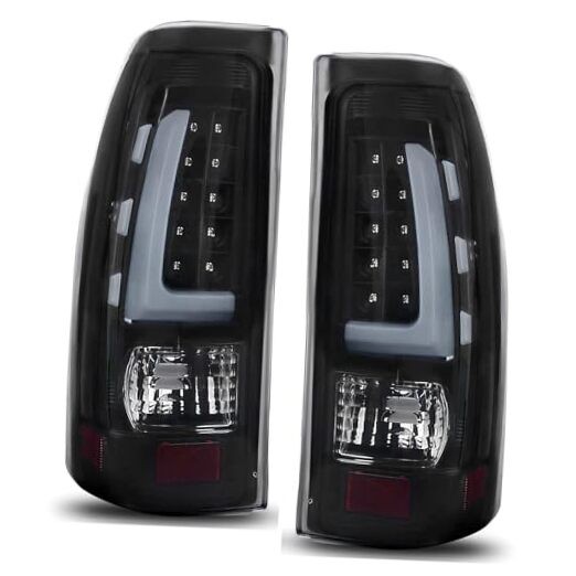  Tail Light Assembly Compatible with 1999-2006 Chevy Silverado Smoke Lens