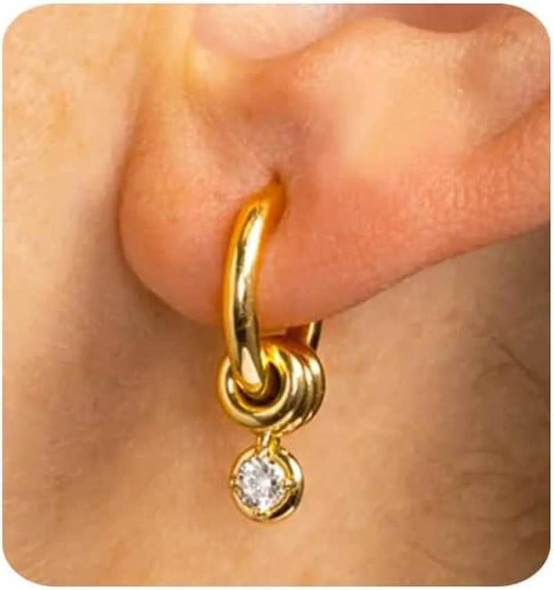 Gold Earrings for Women Trendy 14K Gold Plated Huggie Earrings Hypoallergenic Da