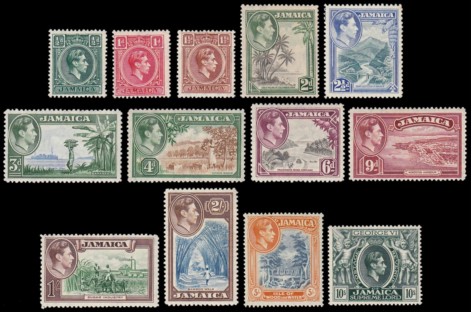 Jamaica 123/35 1940 JORGE VI MNH