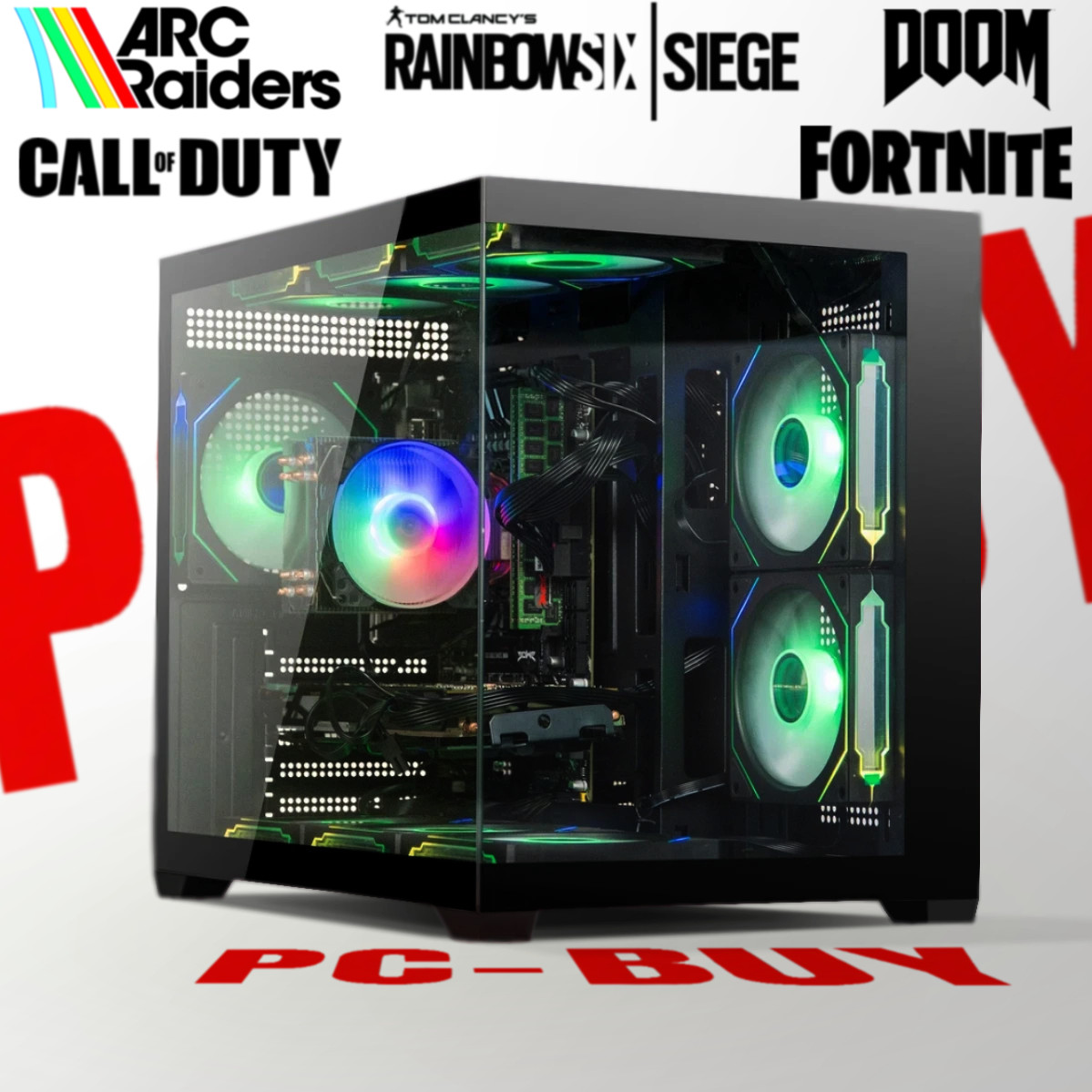 RGB Gaming PC i7-11700, RTX 4060, 16GB RAM, 1TB NVME SSD, W11