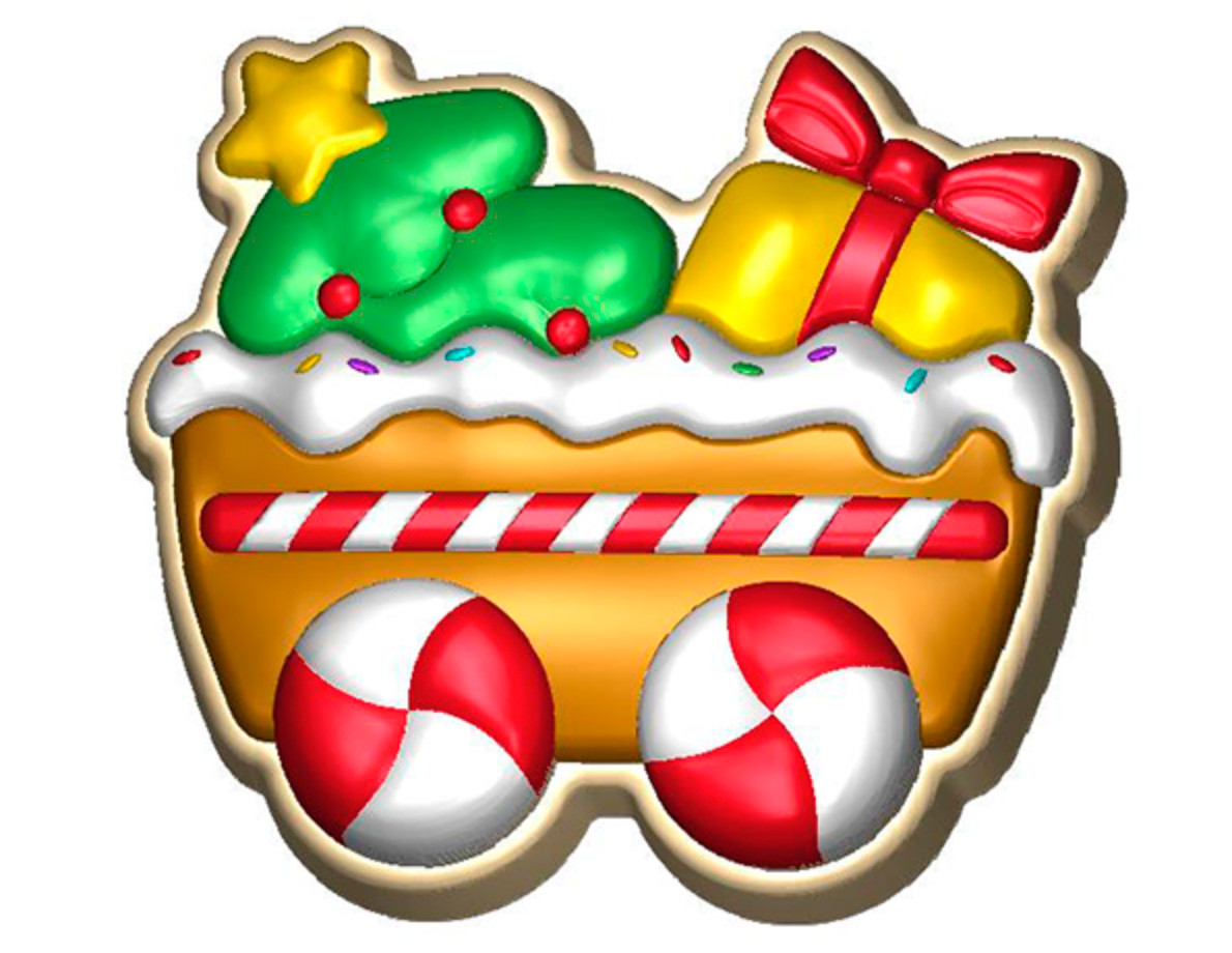CHRISTMAS WAGON MOLD, Plastic Soap Mold, Chocolate, Christmas Cake Decoration,