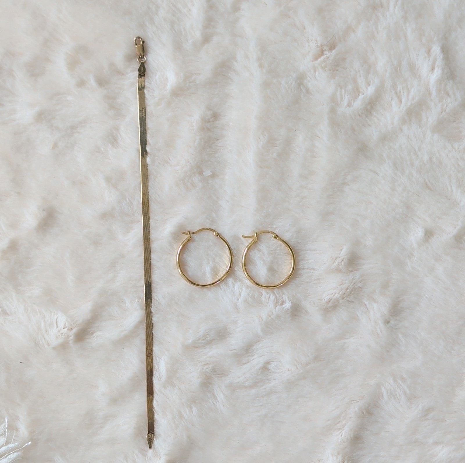 Sterling Silver 925 Gold Tone Bracelet & Hoop Earrings Mixed Lot Fashion Jewelry