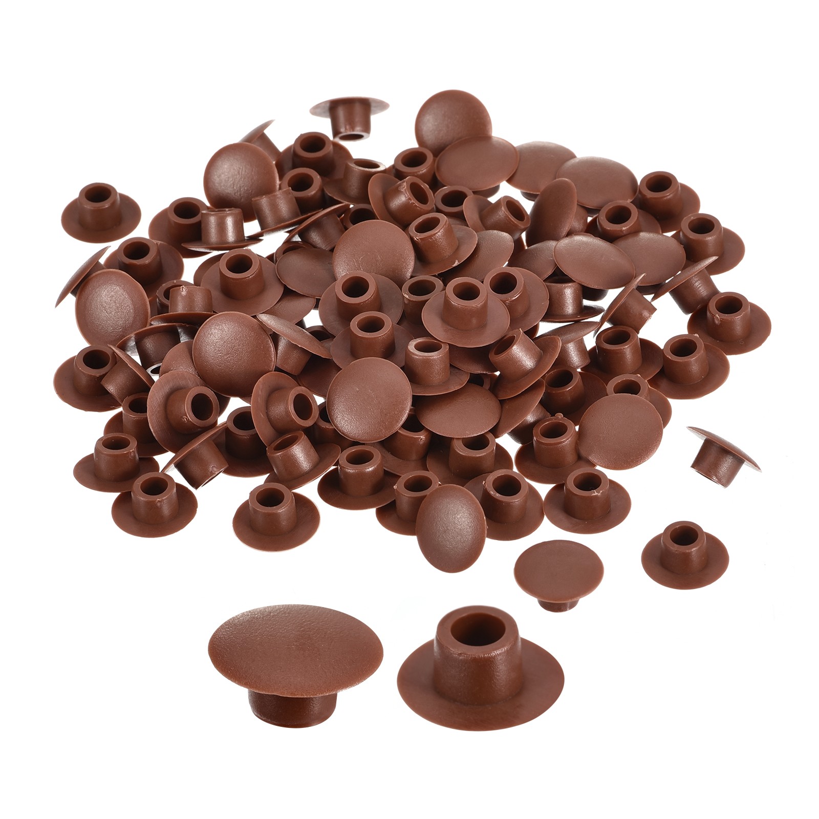 150Pcs 6mm(1/4") Dia Plastic Screw Hole Plugs Cover for Furniture, Red Brown