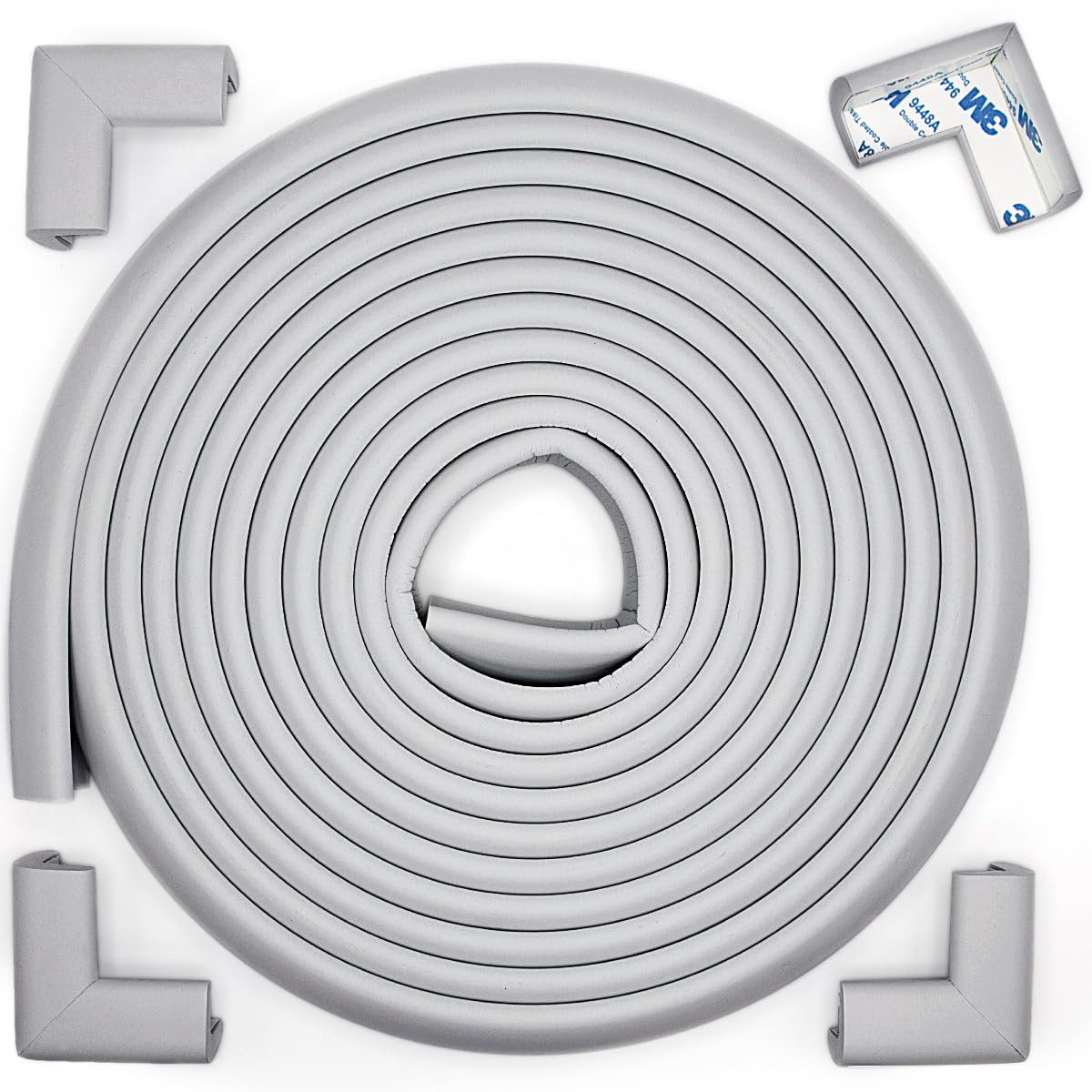 Slimfit Corner Edge Protector for Baby Proofing (Small 15Ft Edges 4 Corners), Fu