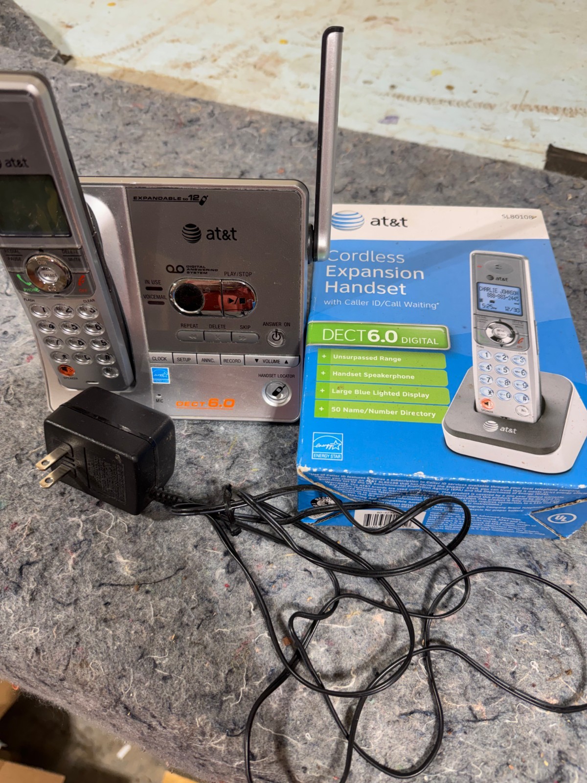 AT&T  DECT 6.0 2-Handset Cordless Phone for Home With Answering Machine...