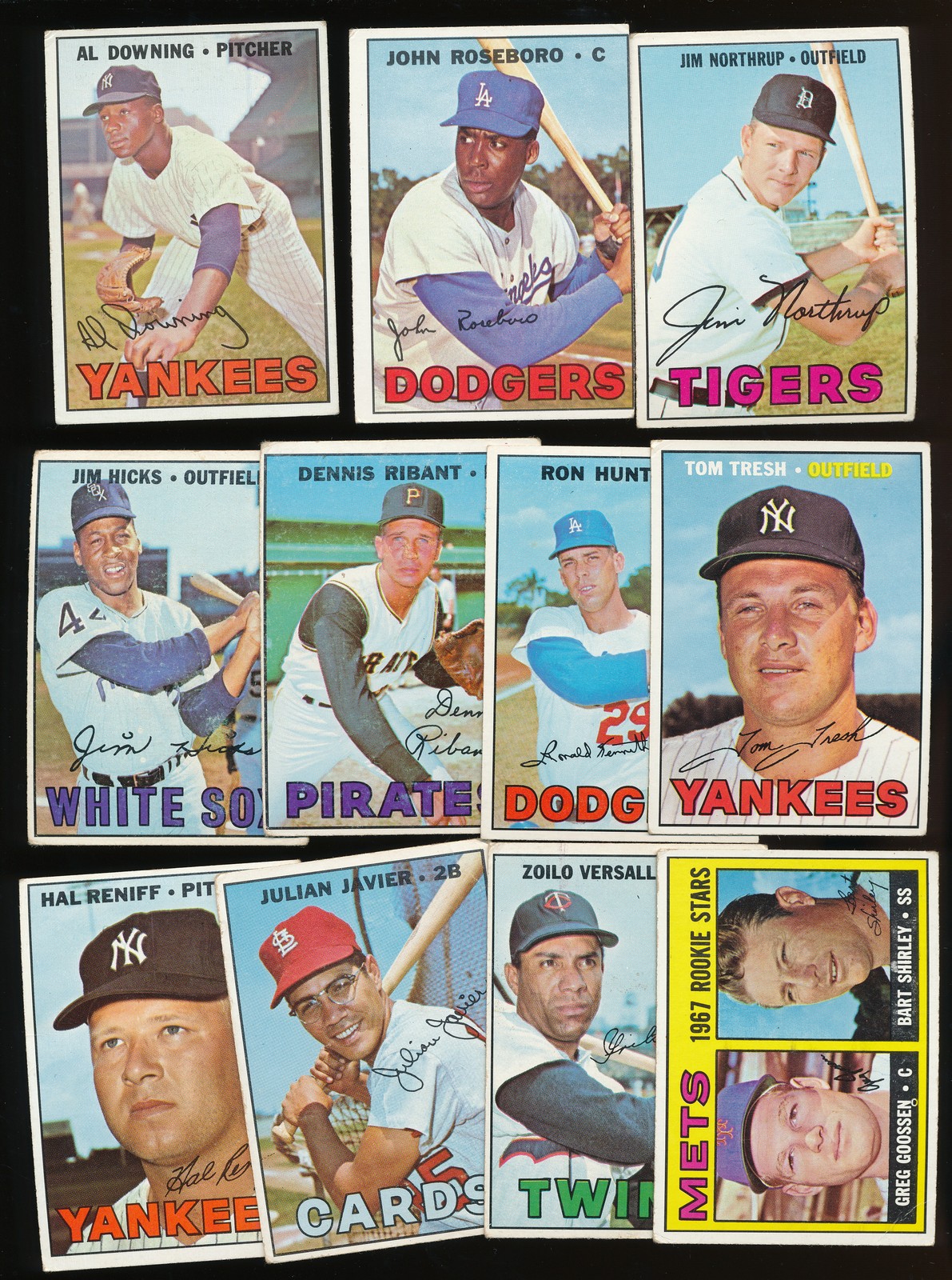 (165) diff 1967 Topps baseball common lot/starter set - Vg - L1204