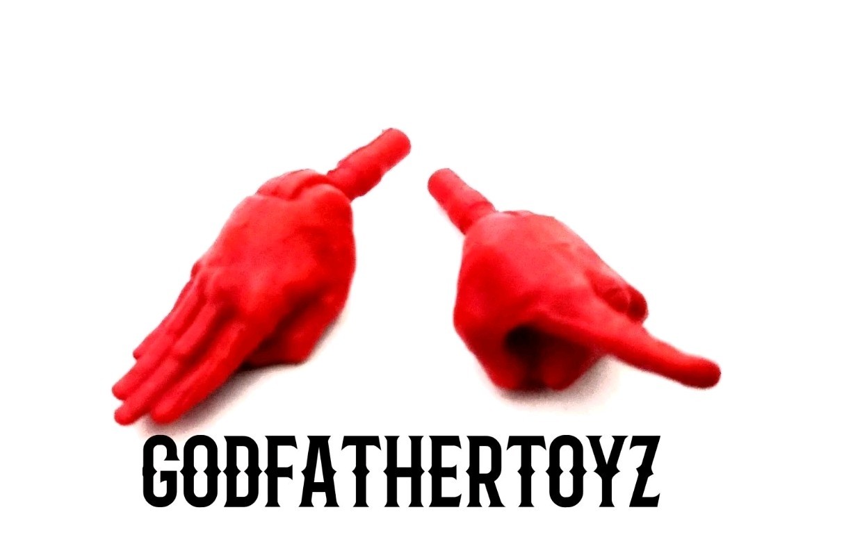 MARVEL LEGENDS MALE RED POINTING FIST HANDS ONLY CUSTOM FODDER 