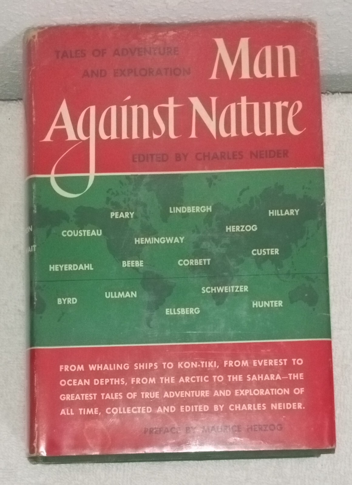 Vintage * 1954 - MAN AGAINST NATURE * HC/DJ First Edition Book Charles Neider