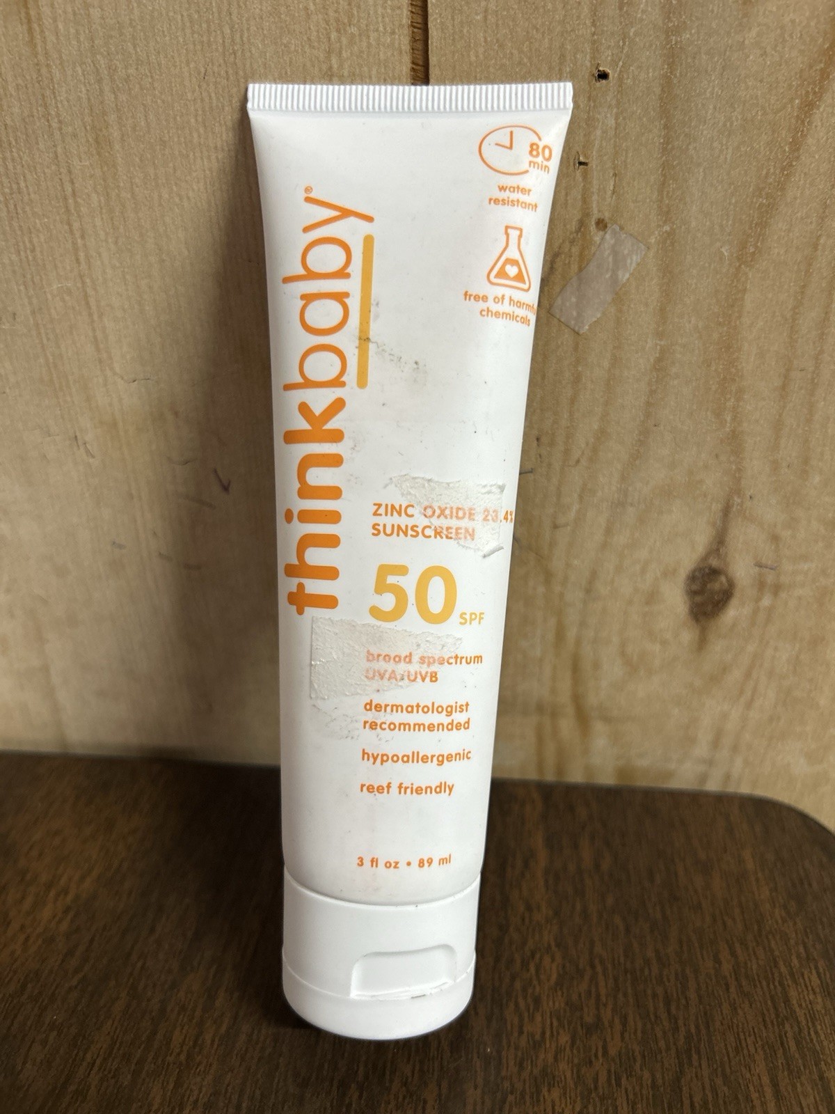 Thinkbaby SPF 50+ Baby Sunscreen Mineral Sun Cream Water Resistant 3 oz