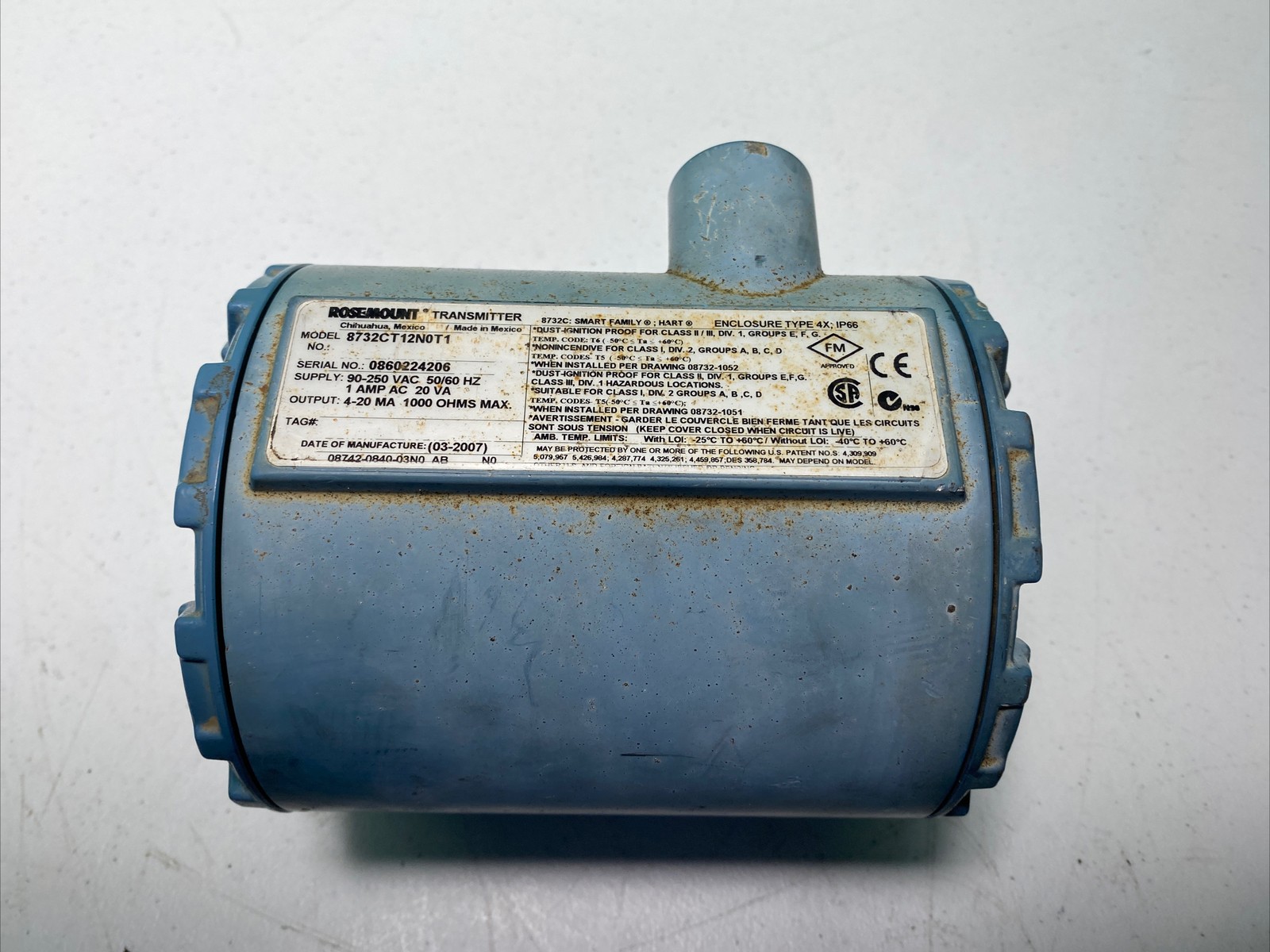 Rosemount Transmitter Model 8732CT12N0T1 8732C Smart Family Hart