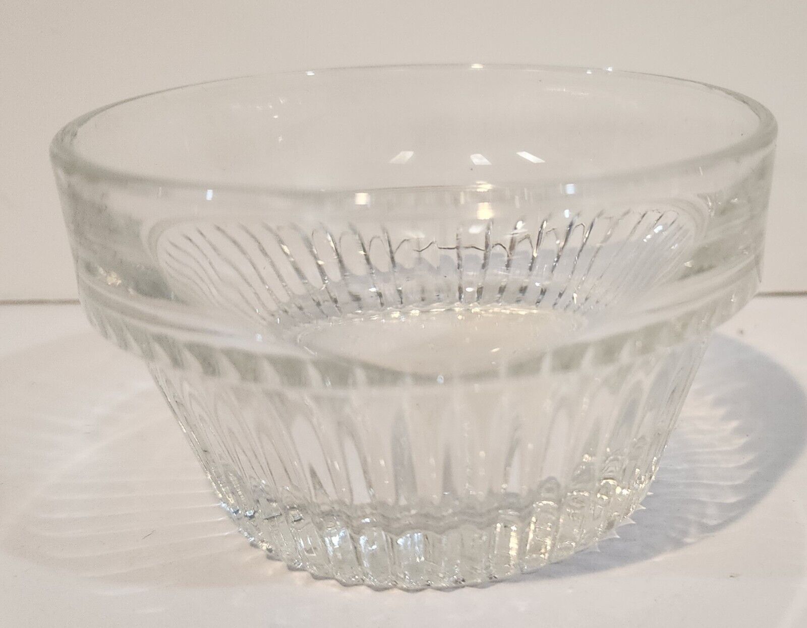 3 Libbey Duratuff USA  4oz Ramekins Custard Dessert Cups Clear Ribbed Glass