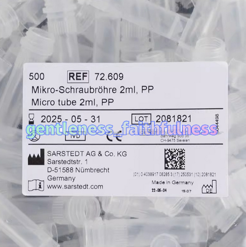 500pc new for 2 ml self-standing bottom without cap 72.609 Micro Spiral Tubes