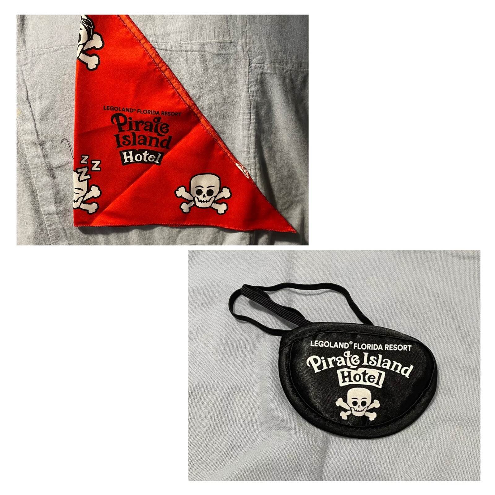 NEW Legoland Florida Pirate Island Hotel - Kid's Pirate Eye Patch & Red Bandana