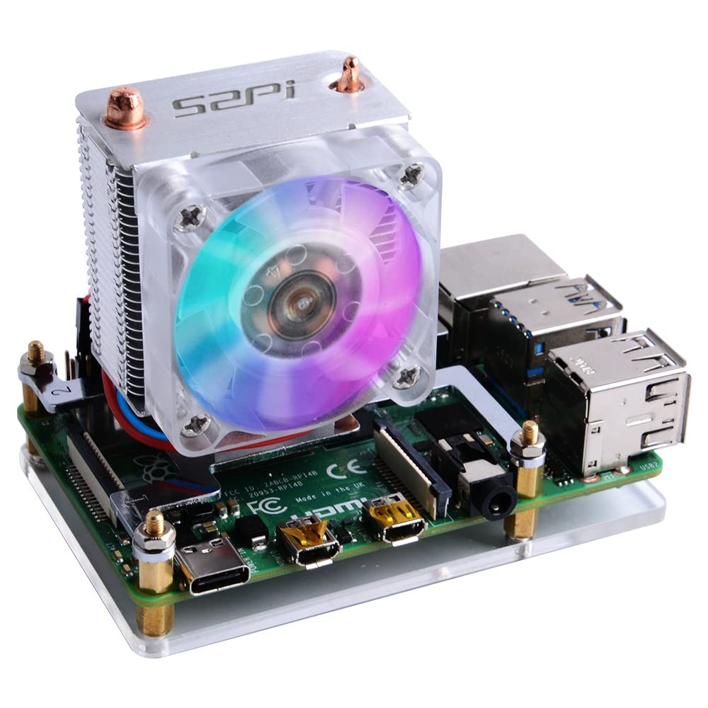 GeeekPi ICE Tower Cooler with RGB Cooling Fan and Heatsink for Raspberry 