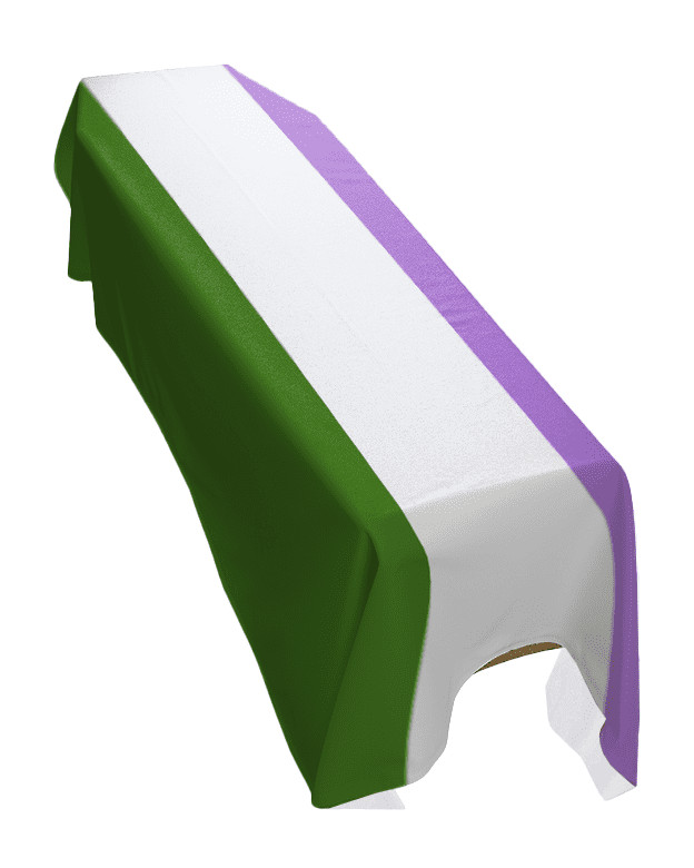 Genderqueer Pride Coffin Drape Flag - Premium Quality and Made To Order in UK