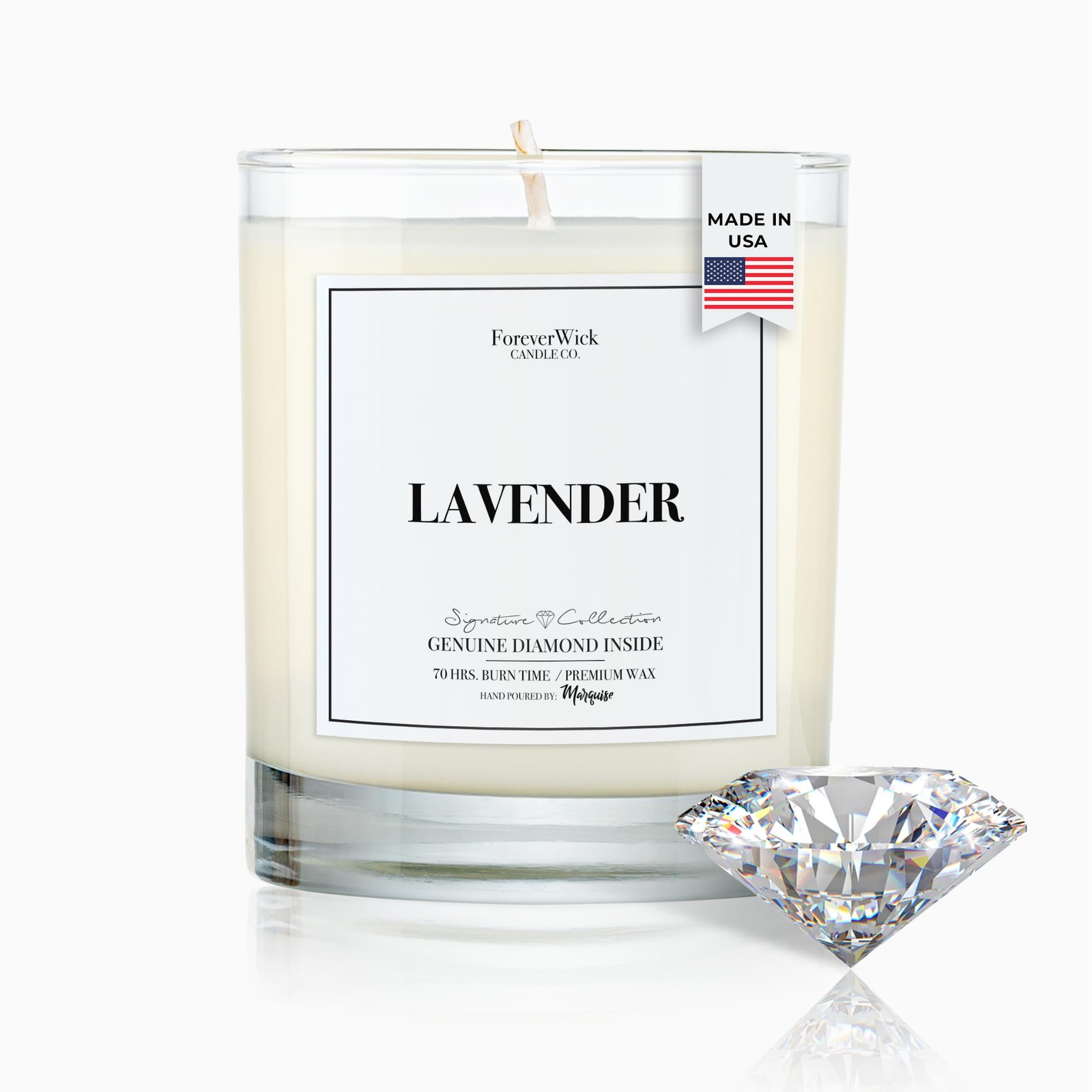 Lavender & Magnolia Surprise Candle with Diamond Inside | Foreverwick Candles...
