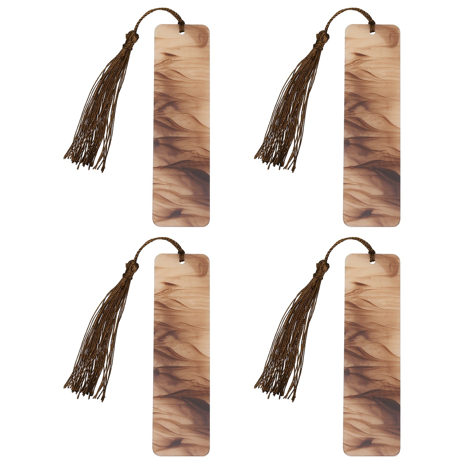 4Pcs Glitter Bookmarks for Women, Acrylic Reading Book Marks, Orange