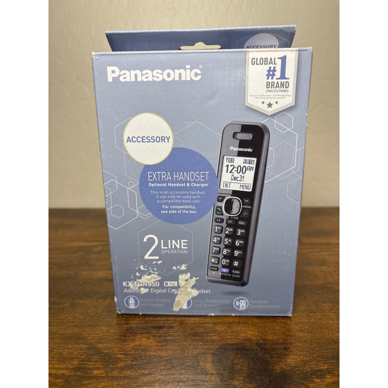 Panasonic KX-TGA950B DECT 6.0 Plus 2-Line Cordless Handset Accessory Black