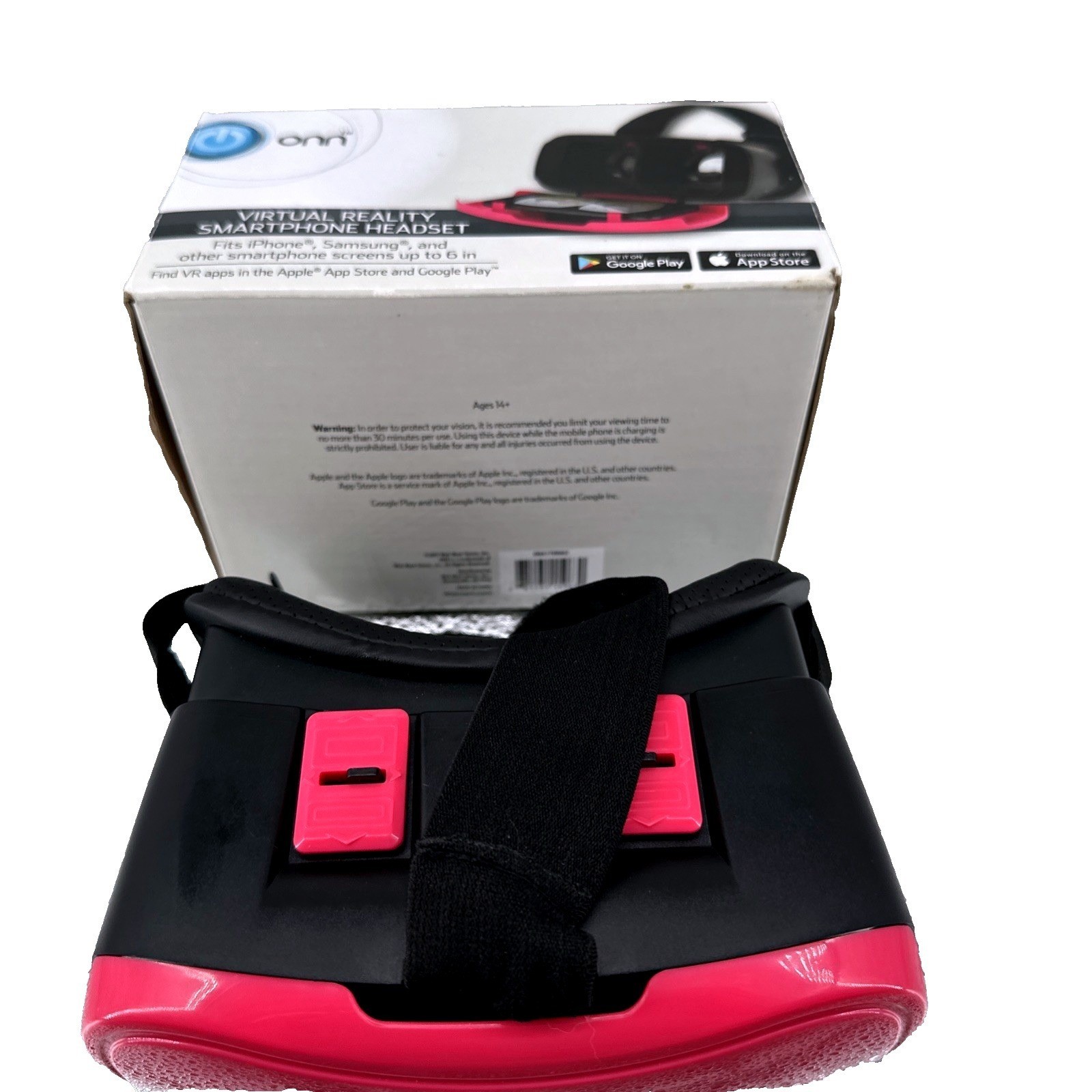 Onn Virtual Reality Smartphone Headset VR Goggles For iPhone Samsung