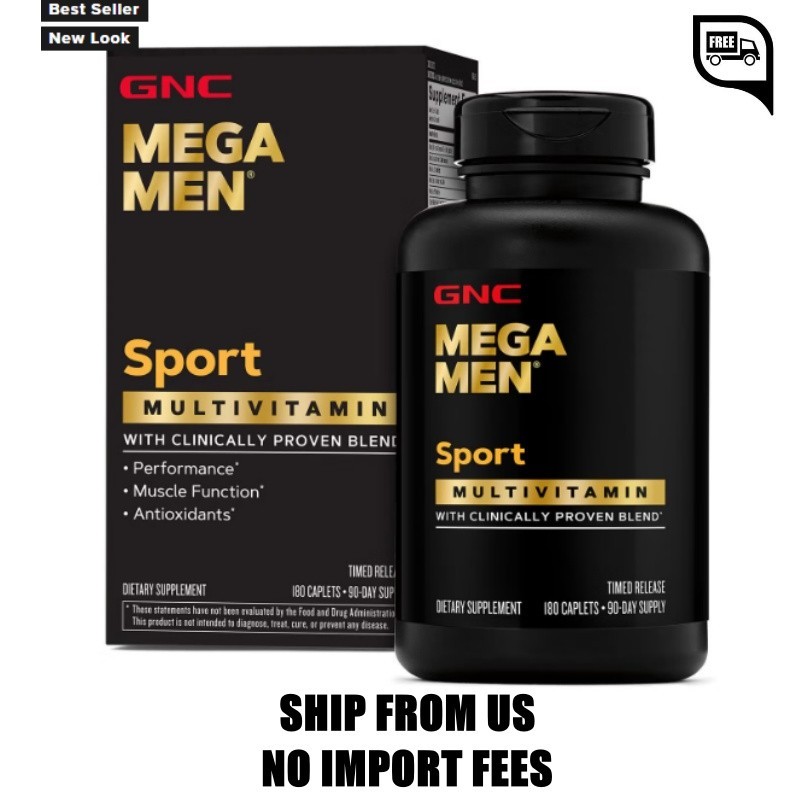 GNC Mega Men Sport Multivitamin - 180 Caplets (90 Servings)